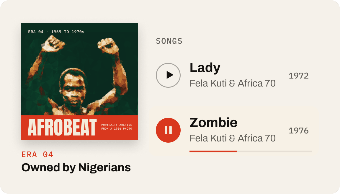 A small song list with Zombie playing
